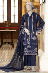 EMBROIDERED CAMBRIC 3PCS UNSTITCHED