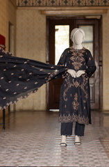 EMBROIDERED CAMBRIC STITCHED 3 PIECE