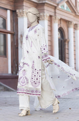 EMBROIDERED CAMBRIC 3PCS UNSTITCHED