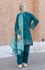 EMBROIDERED CAMBRIC 3PCS UNSTITCHED