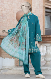 EMBROIDERED CAMBRIC 3PCS UNSTITCHED