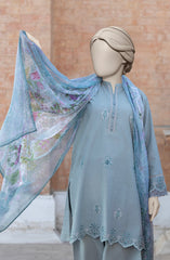 EMBROIDERED CAMBRIC 3PCS UNSTITCHED
