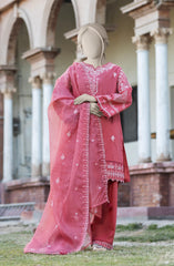 EMBROIDERED CAMBRIC STITCHED 3 PIECE