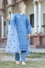 EMBROIDERED CAMBRIC STITCHED 3 PIECE