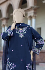 EMBROIDERED CAMBRIC STITCHED 3 PIECE