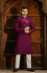 MEN KURTA BURGUNDY