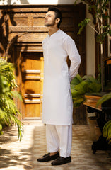 MEN KAMEEZ SHALWAR WHITE