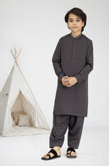 CHARCOAL BLENDED EMBROIDERED KAMEEZ SHALWAR