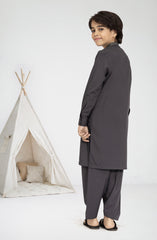 CHARCOAL BLENDED EMBROIDERED KAMEEZ SHALWAR
