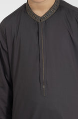 CHARCOAL BLENDED EMBROIDERED KAMEEZ SHALWAR