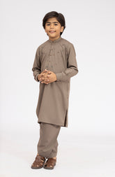 LIGHT-OLIVE EMBROIDERED BLENDED KAMEEZ SHALWAR