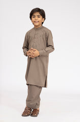 LIGHT-OLIVE EMBROIDERED BLENDED KAMEEZ SHALWAR