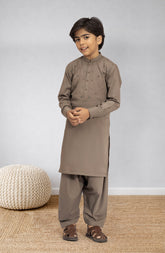 LIGHT-OLIVE EMBROIDERED BLENDED KAMEEZ SHALWAR