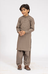 LIGHT-OLIVE EMBROIDERED BLENDED KAMEEZ SHALWAR