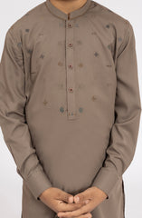 LIGHT-OLIVE EMBROIDERED BLENDED KAMEEZ SHALWAR