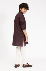 MAROON BLENDED EMBROIDERED KURTA