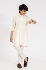 CREAM BLENDED EMBROIDERED KURTA