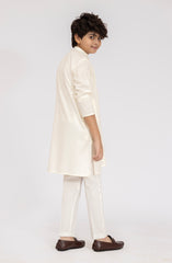 CREAM BLENDED EMBROIDERED KURTA