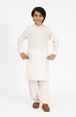 OFF WHITE EMBROIDERED BLENDED KAMEEZ SHALWAR