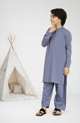 MUTED-PURPLE BLENDED EMBROIDERED KAMEEZ SHALWAR