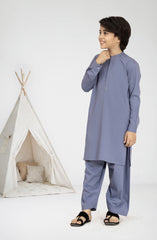 MUTED-PURPLE BLENDED EMBROIDERED KAMEEZ SHALWAR