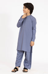 MUTED-PURPLE BLENDED EMBROIDERED KAMEEZ SHALWAR