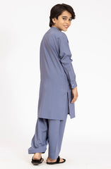 MUTED-PURPLE BLENDED EMBROIDERED KAMEEZ SHALWAR