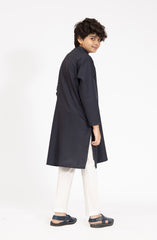 NAVY BLENDED EMBROIDERED KURTA