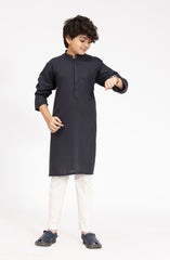 NAVY BLENDED EMBROIDERED KURTA