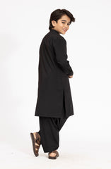 BLACK EMBROIDERED BLENDED KAMEEZ SHALWAR