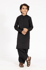 BLACK EMBROIDERED BLENDED KAMEEZ SHALWAR