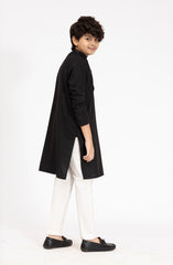 BLACK BLENDED EMBROIDERED KURTA