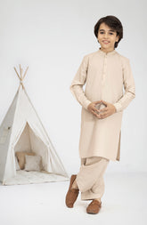 LIGHT-BEIGE BLENDED KAMEEZ SHALWAR