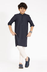 NAVY BLENDED EMBROIDERED KURTA
