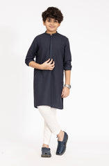 NAVY BLENDED EMBROIDERED KURTA