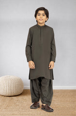 OLIVE-GREEN BLENDED KAMEEZ SHALWAR