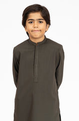 OLIVE-GREEN BLENDED KAMEEZ SHALWAR