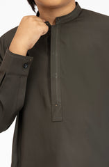 OLIVE-GREEN BLENDED KAMEEZ SHALWAR