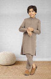 LIGHT-OLIVE BLENDED KURTA PYJAMA