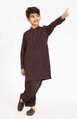 MAROON EMBROIDERED BLENDED KAMEEZ SHALWAR