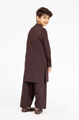 MAROON EMBROIDERED BLENDED KAMEEZ SHALWAR