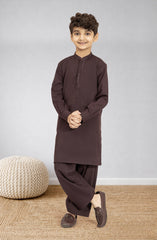 MAROON EMBROIDERED BLENDED KAMEEZ SHALWAR
