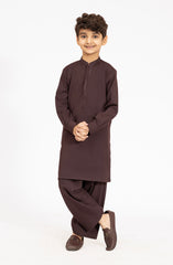 MAROON EMBROIDERED BLENDED KAMEEZ SHALWAR
