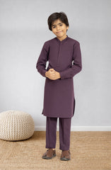 BURGUNDY BLENDED KURTA PYJAMA