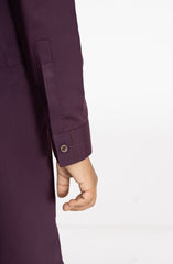 BURGUNDY BLENDED KURTA PYJAMA