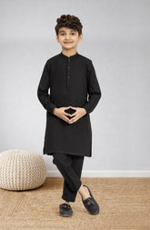 BALCK BLENDED KURTA PYJAMA