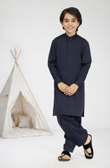 NAVY BLENDED KAMEEZ SHALWAR