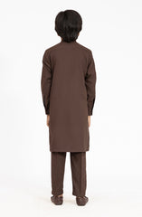 CHOCOLATE BROWN BLENDED KURTA PYJAMA
