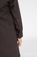 CHOCOLATE-BROWN EMBROIDERED BLENDED KAMEEZ SHALWAR