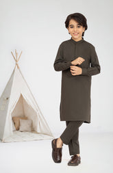 OLIVE-GREEN KURTA PAJAMA
